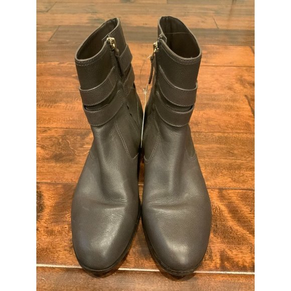 Tory Burch Brown Ankle Zip-Up Booties W/Criss-Cross Straps, Size 10.5 (US) - Picture 1 of 11